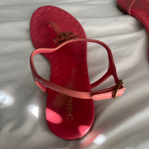 Pink ankle strap Chanel sandals - Picture 7 of 16